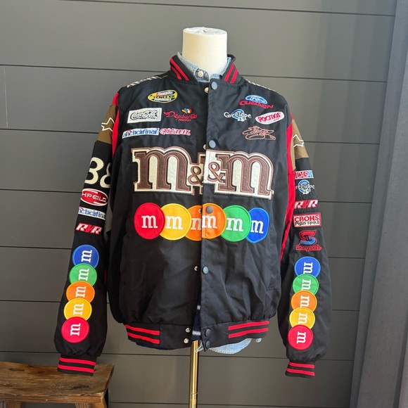 M&M'S Other - M&M'S Black Multicolor Logo Racing Varsity Jacket